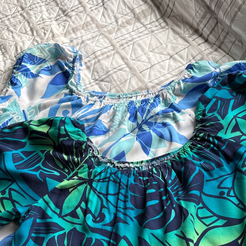Set of 2 - Women's Hawaiian/Tropical Off-Shoulder Blouses, Size M - Picture 3 of 14